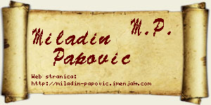 Miladin Papović vizit kartica